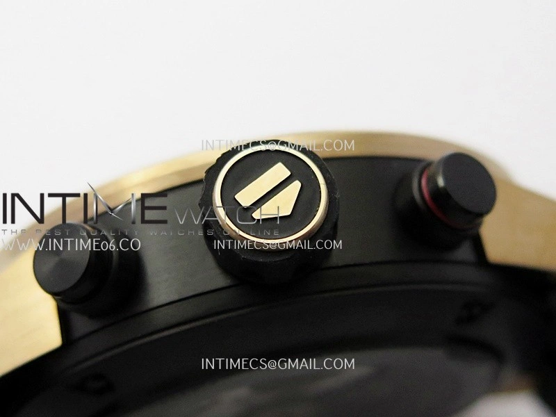 Calibre Heuer 01 Chrono 45mm RG PVD VSF 1:1 Best Edition Skeleton Dial on Rubber Strap A1887
