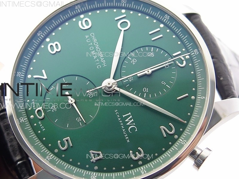 Portuguese Chrono IW371615 ZF 1:1 Best Edition Green Dial on Black Leather Strap A69355
