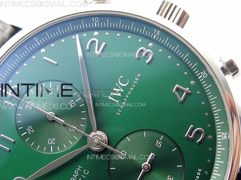 Portuguese Chrono IW371615 ZF 1:1 Best Edition Green Dial on Black Leather Strap A69355