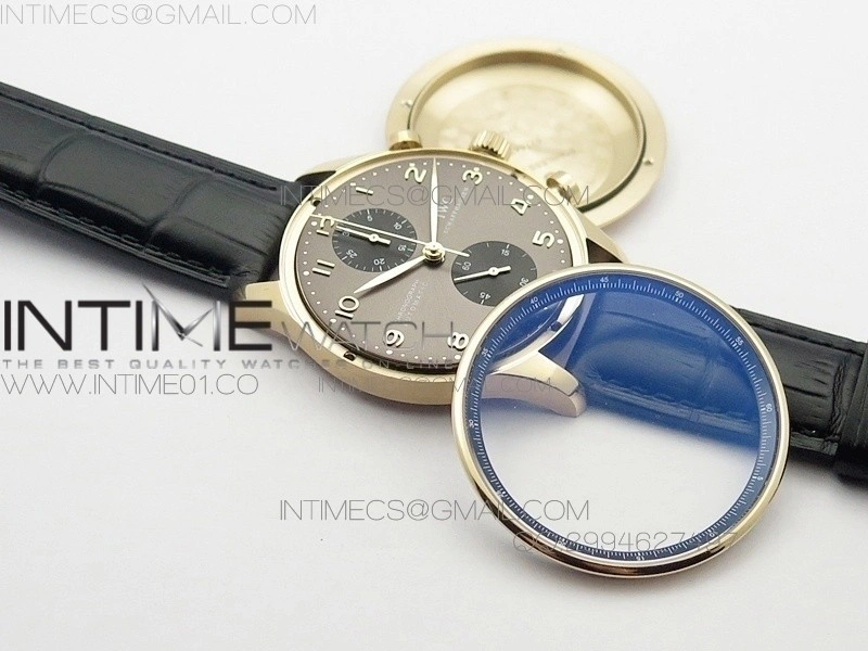 Portuguese IW371482 ZF V3 1:1 Best Edition RG Gray dial on Black Leather Strap A79350