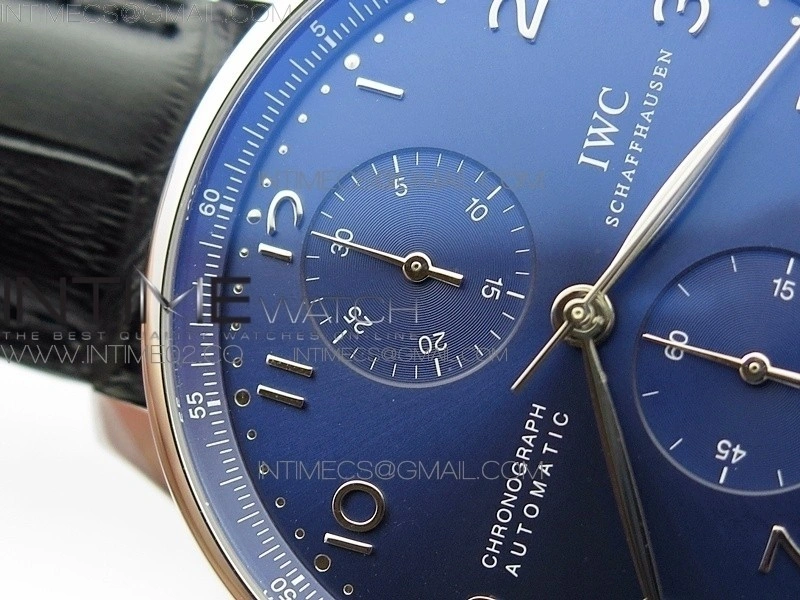 Portuguese IW371491 ZF V3 1:1 Best Edition SS Blue dial on Black Leather Strap A79350