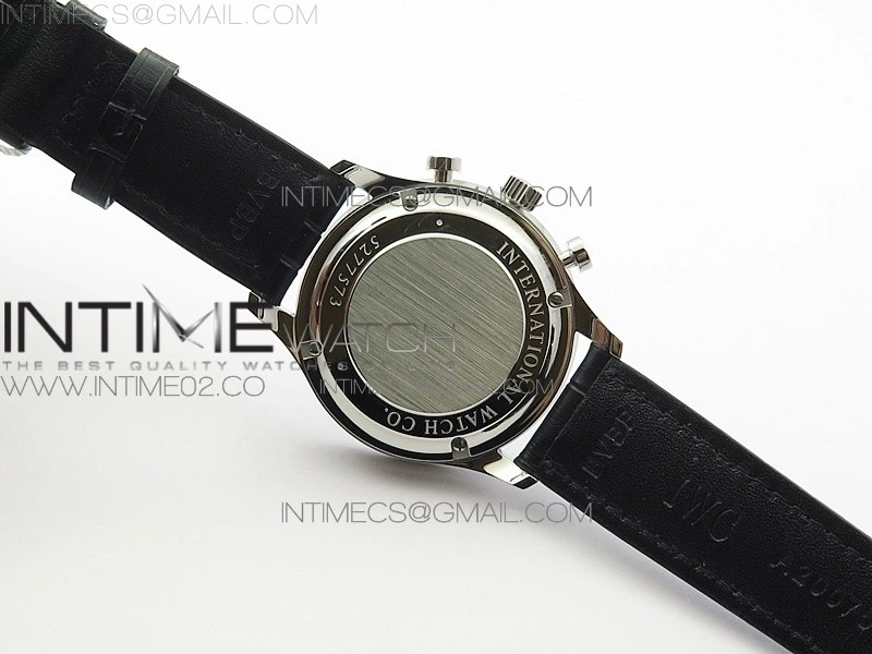 Portuguese IW371491 ZF V3 1:1 Best Edition SS Blue dial on Black Leather Strap A79350