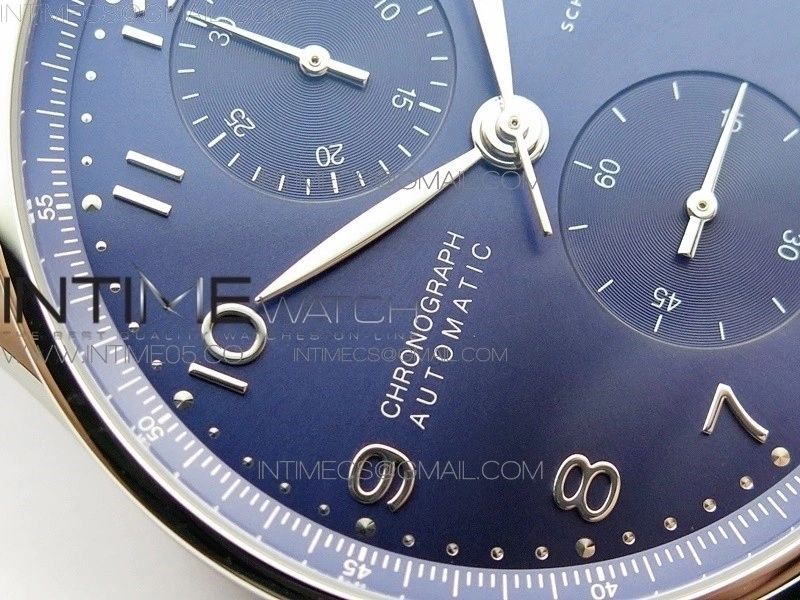 Portuguese IW371606 ZF V3 1:1 Best Edition SS Blue Dial on Black Leather Strap A96355