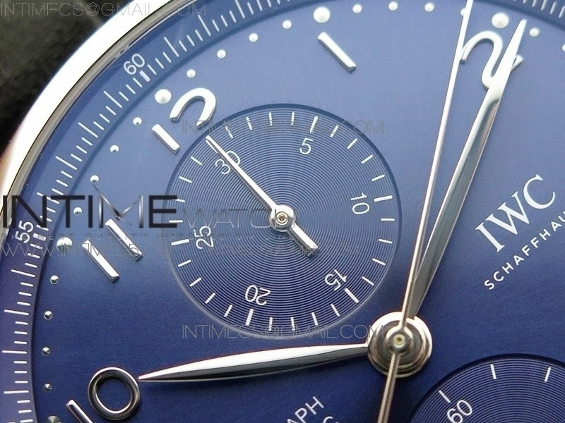Portuguese IW371606 ZF V3 1:1 Best Edition SS Blue Dial on Black Leather Strap A96355