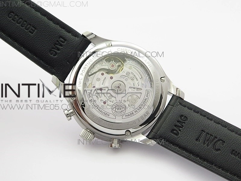 Portuguese IW371606 ZF V3 1:1 Best Edition SS Blue Dial on Black Leather Strap A96355