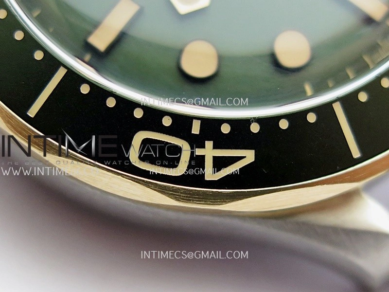 Seamaster 300M Diver Titanium Bronze Gold ORF 1:1 Green Dial On Titanium Mesh Bracelet Asian Super Clone 8806