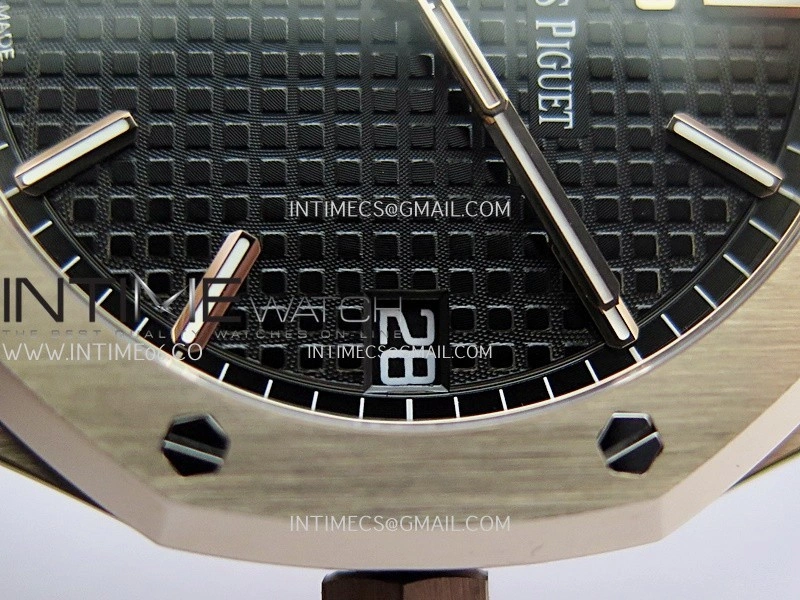 Royal Oak 41mm 15500 RG APSF Free Sprung 1:1 Best Edition Black Textured Dial On Black Leather Strap Super Clone A4302