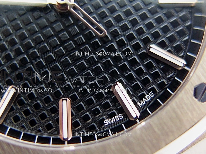 Royal Oak 41mm 15500 RG APSF Free Sprung 1:1 Best Edition Black Textured Dial On Black Leather Strap Super Clone A4302