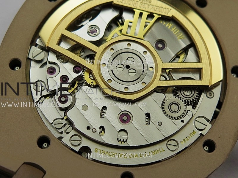 Royal Oak 41mm 15500 RG APSF Free Sprung 1:1 Best Edition Black Textured Dial On Black Leather Strap Super Clone A4302