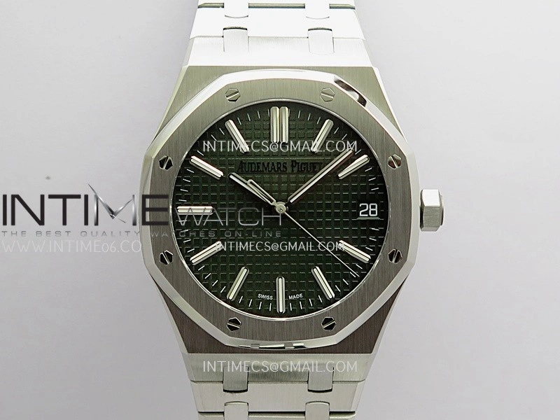 Royal Oak 41mm 15510 Free Sprung SS APSF 1:1 Best Edition Black Textured Dial On SS Bracelet Super Clone A4302
