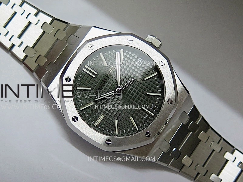 Royal Oak 41mm 15510 Free Sprung SS APSF 1:1 Best Edition Black Textured Dial On SS Bracelet Super Clone A4302