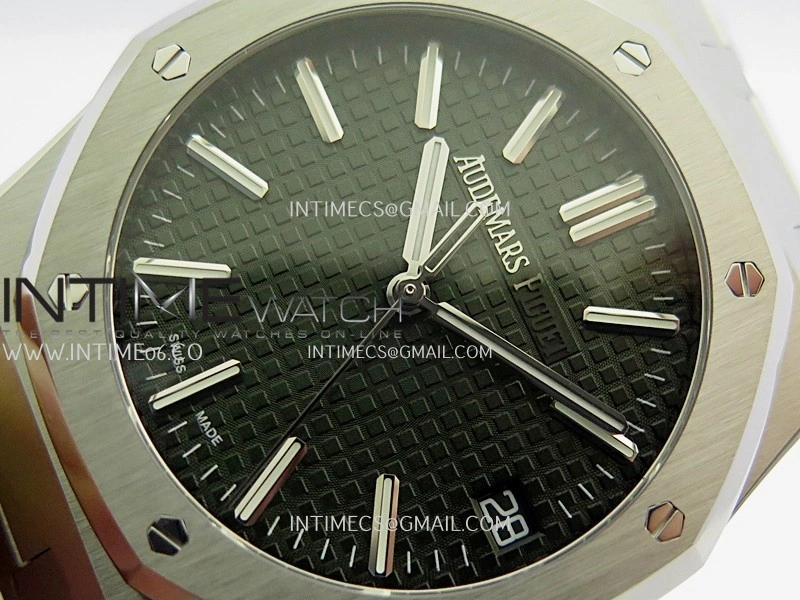 Royal Oak 41mm 15510 Free Sprung SS APSF 1:1 Best Edition Black Textured Dial On SS Bracelet Super Clone A4302