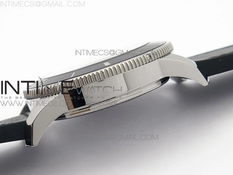 Super Ocean Heritage Black Ceramic Bezel SS Black Dial on Black Gummy Strap A2824