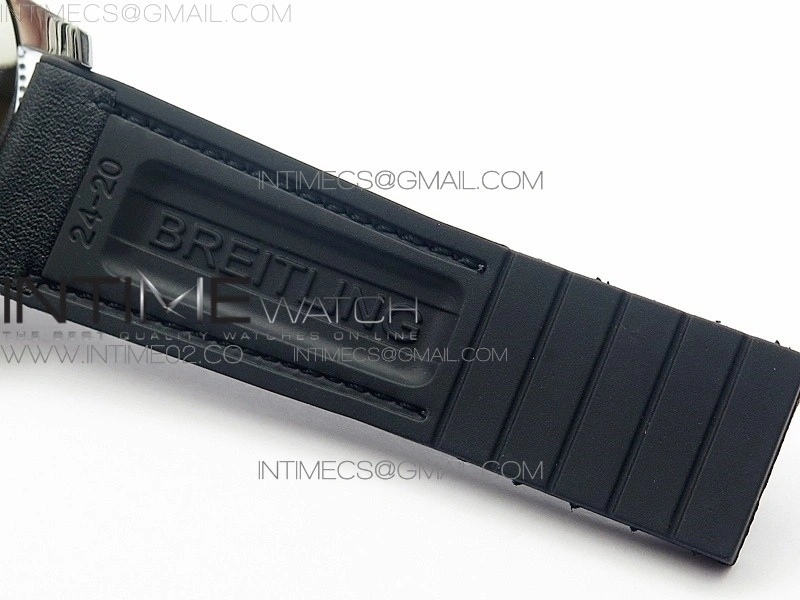 Super Ocean Heritage Black Ceramic Bezel SS Black Dial on Black Gummy Strap A2824