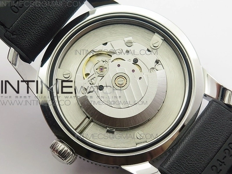 Super Ocean Heritage Black Ceramic Bezel SS Black Dial on Black Gummy Strap A2824