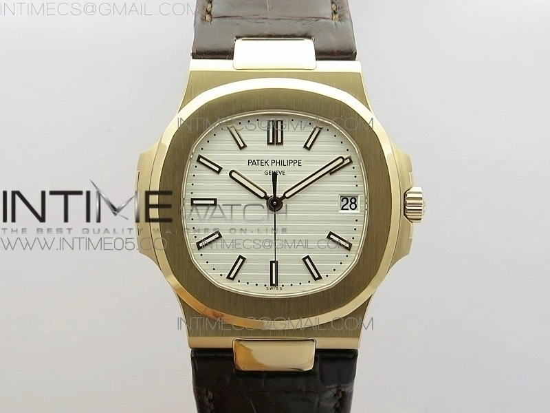 Nautilus 5711 1R PPF V4 1:1 Best Edition White Textured Dial on Brown Leater Strap 324CS