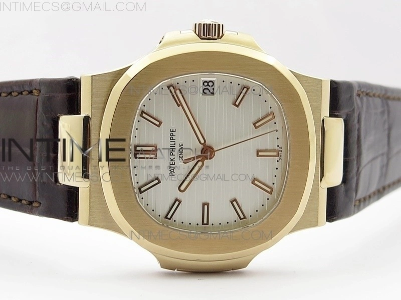 Nautilus 5711 1R PPF V4 1:1 Best Edition White Textured Dial on Brown Leater Strap 324CS