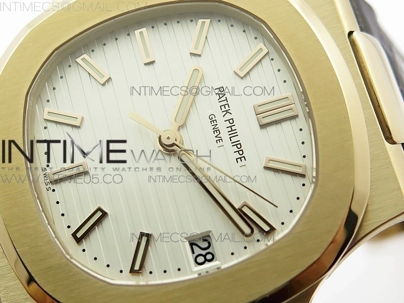 Nautilus 5711 1R PPF V4 1:1 Best Edition White Textured Dial on Brown Leater Strap 324CS