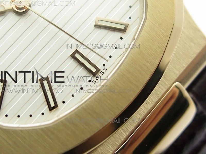 Nautilus 5711 1R PPF V4 1:1 Best Edition White Textured Dial on Brown Leater Strap 324CS