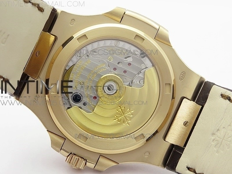 Nautilus 5711 1R PPF V4 1:1 Best Edition White Textured Dial on Brown Leater Strap 324CS