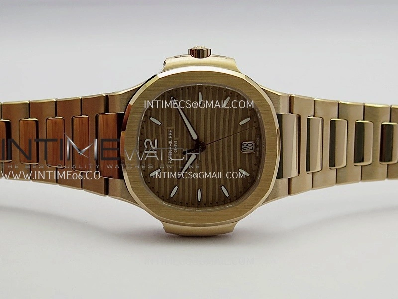 Nautilus 7118 Ladies RG DDF 1:1 Best Edition Gold Dial On RG Bracelet Super Clone DD324