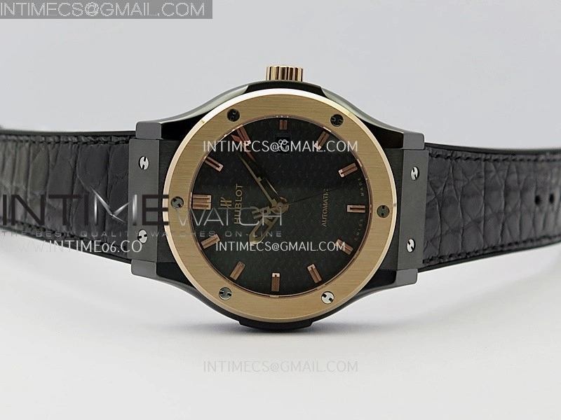 Classic Fusion 42mm Ceramic RG JJZF 1:1 Best Edition Black Carbon Dial On Black Gummy Strap