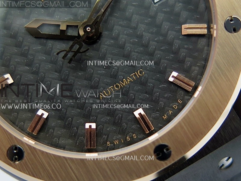 Classic Fusion 42mm Ceramic RG JJZF 1:1 Best Edition Black Carbon Dial On Black Gummy Strap