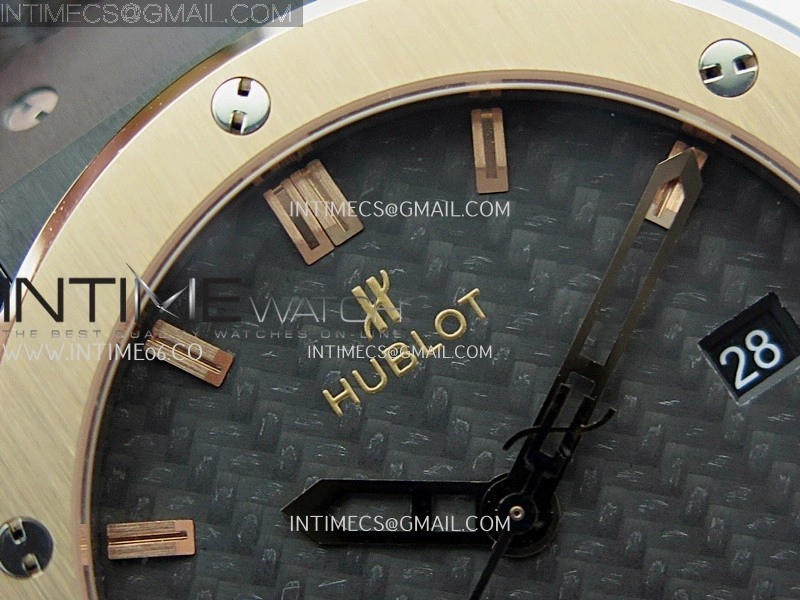 Classic Fusion 42mm Ceramic RG JJZF 1:1 Best Edition Black Carbon Dial On Black Gummy Strap