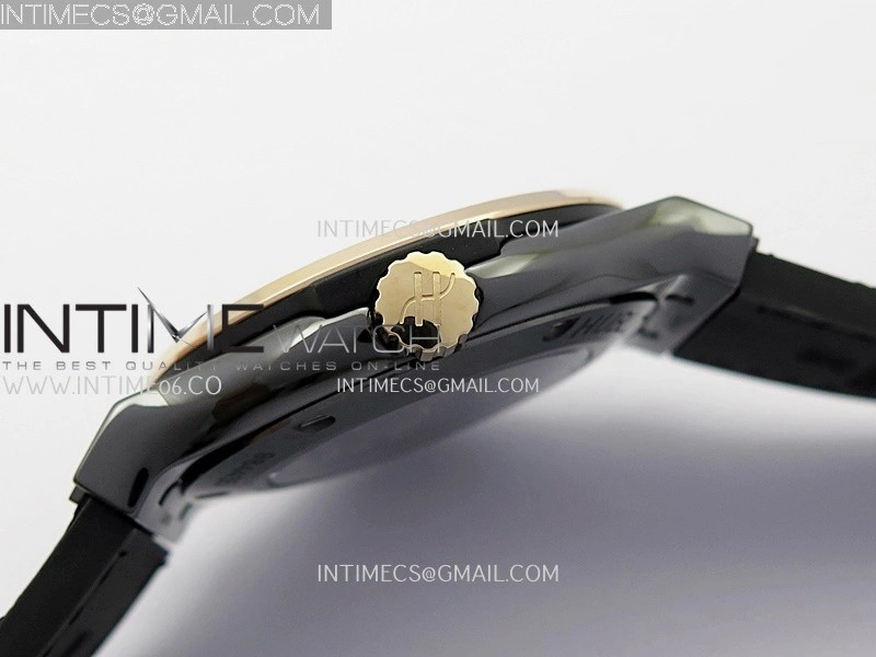 Classic Fusion 42mm Ceramic RG JJZF 1:1 Best Edition Black Carbon Dial On Black Gummy Strap
