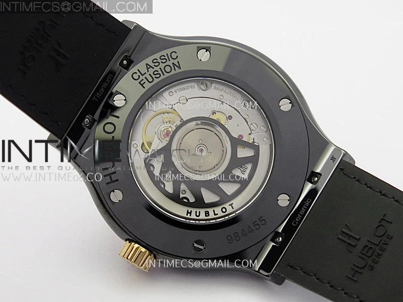 Classic Fusion 42mm Ceramic RG JJZF 1:1 Best Edition Black Carbon Dial On Black Gummy Strap