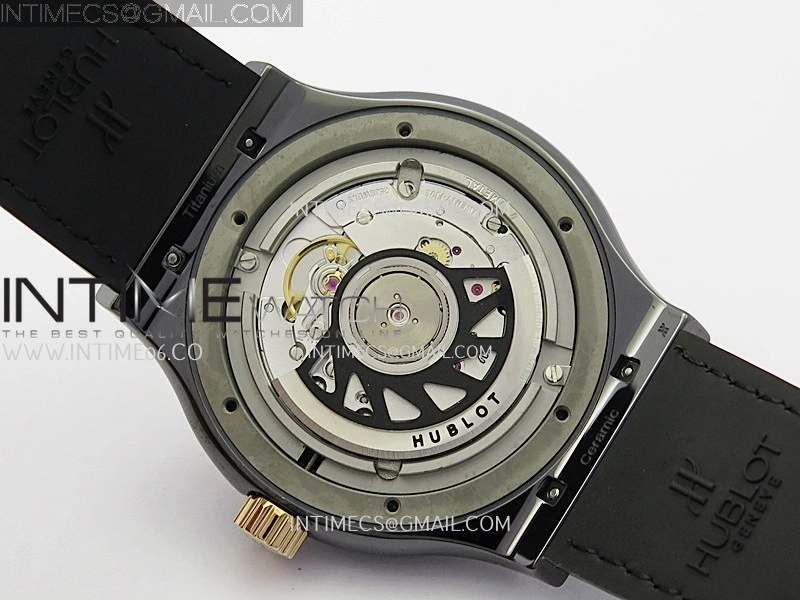 Classic Fusion 42mm Ceramic RG JJZF 1:1 Best Edition Black Carbon Dial On Black Gummy Strap