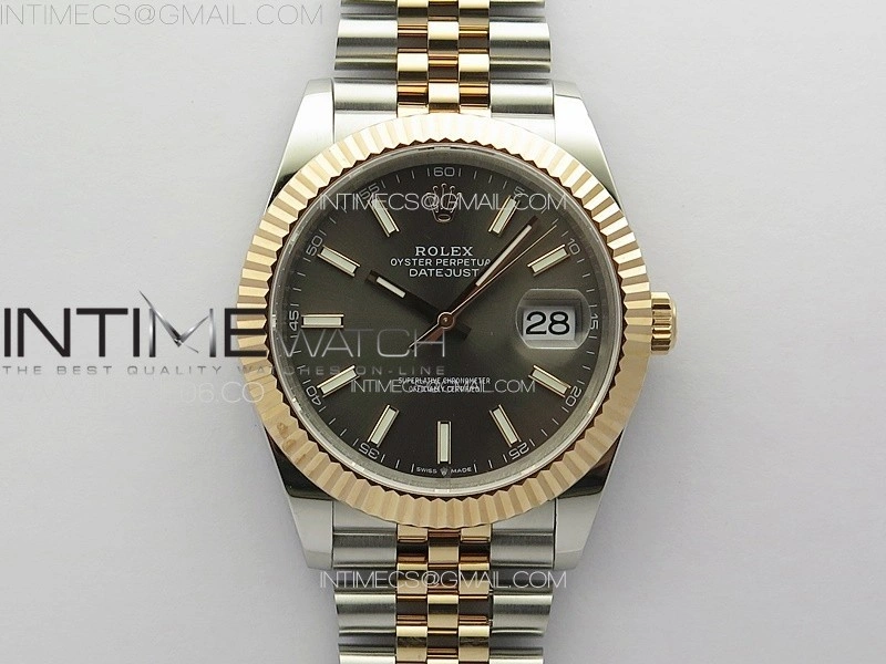 DateJust 41 126331 904L SS RG GMF 1:1 Best Edition Gray Dial On Jubilee Bracelet VR3235