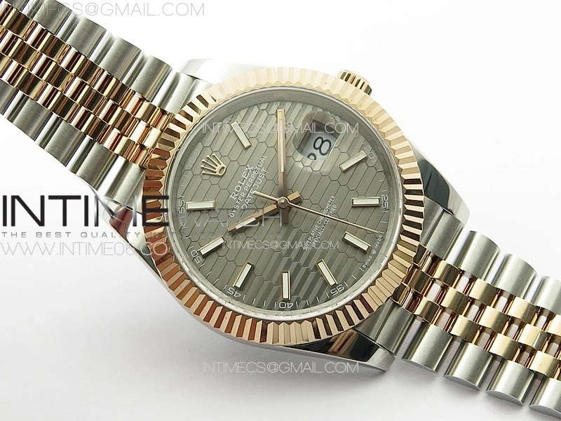 DateJust 41 126334 SS RG GMF 1:1 Best Edition Gray Fluted Dial on SS RG Jubilee Bracelet