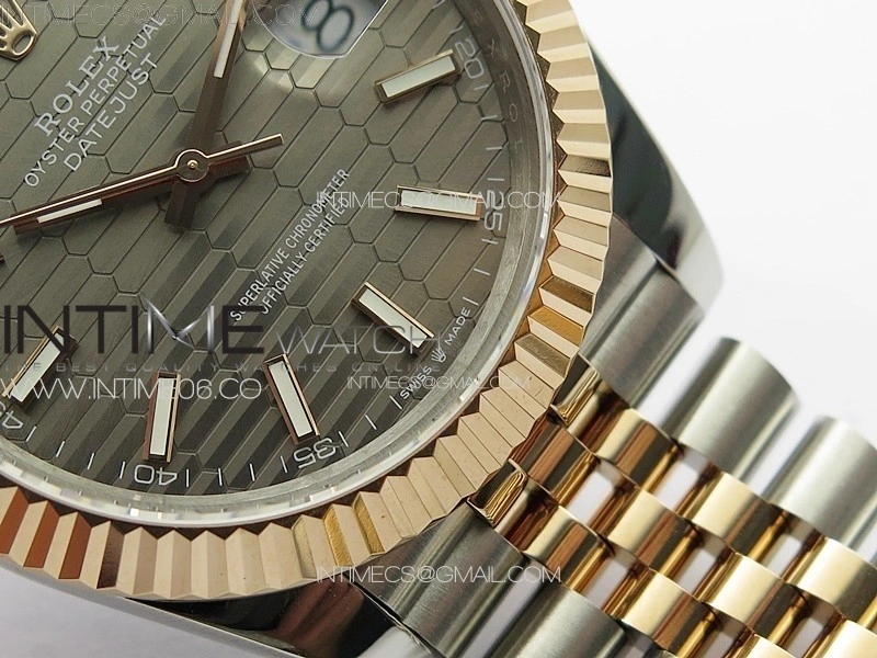 DateJust 41 126334 SS RG GMF 1:1 Best Edition Gray Fluted Dial on SS RG Jubilee Bracelet