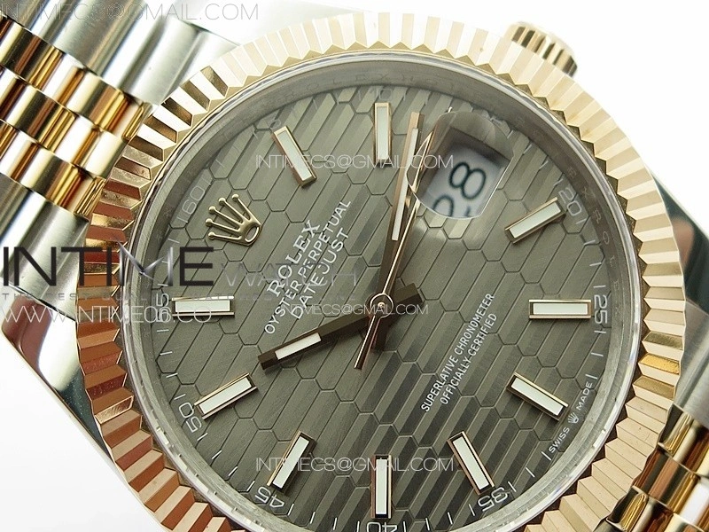 DateJust 41 126334 SS RG GMF 1:1 Best Edition Gray Fluted Dial on SS RG Jubilee Bracelet