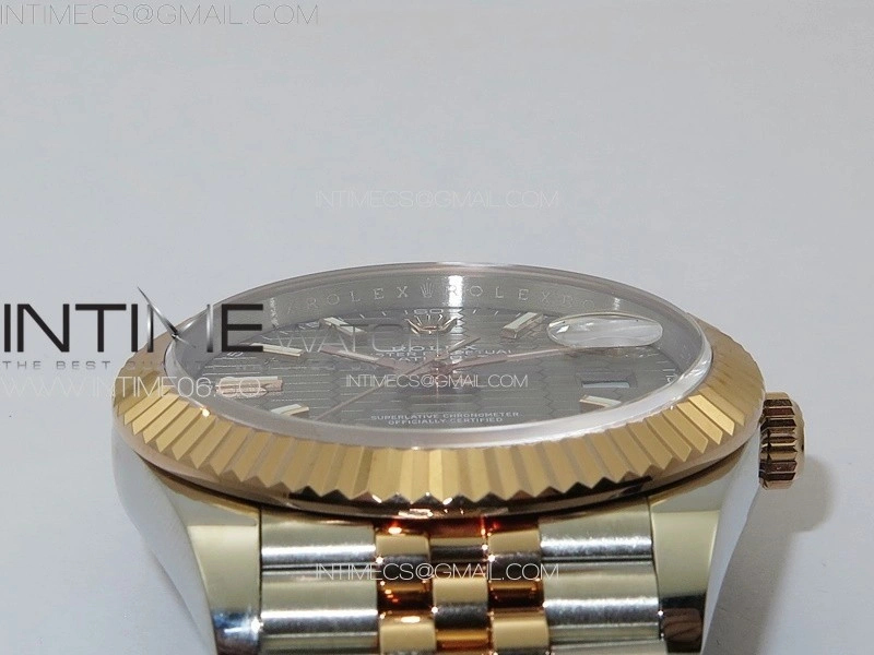 DateJust 41 126334 SS RG GMF 1:1 Best Edition Gray Fluted Dial on SS RG Jubilee Bracelet
