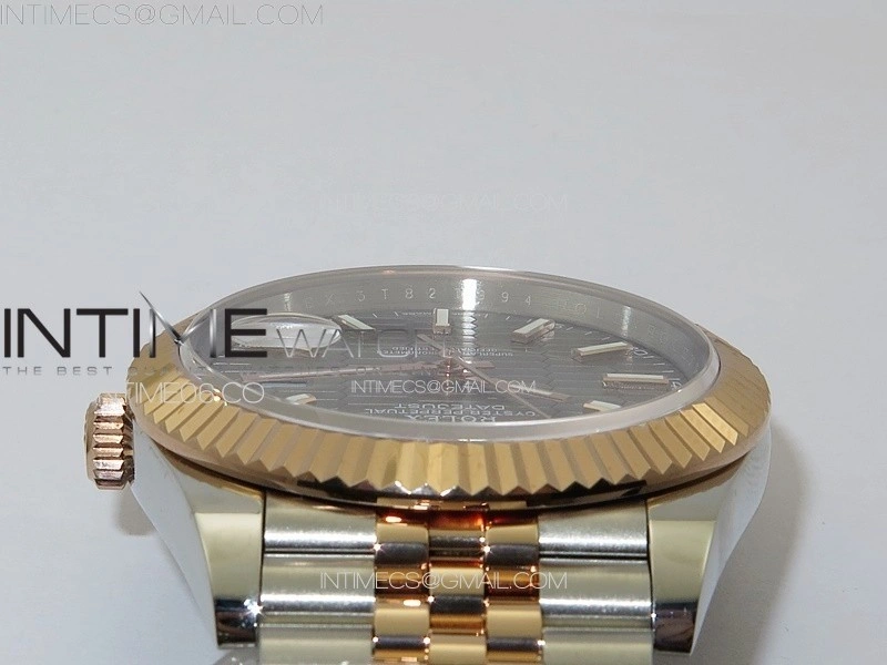 DateJust 41 126334 SS RG GMF 1:1 Best Edition Gray Fluted Dial on SS RG Jubilee Bracelet