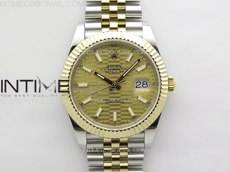 DateJust 41 126334 SS YG GMF 1:1 Best Edition Gold Fluted Dial on SS YG Jubilee Bracelet