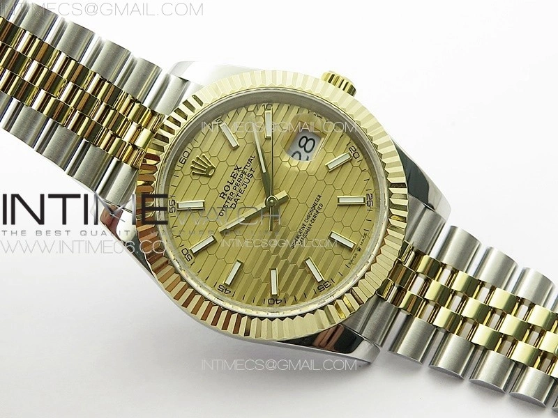 DateJust 41 126334 SS YG GMF 1:1 Best Edition Gold Fluted Dial on SS YG Jubilee Bracelet