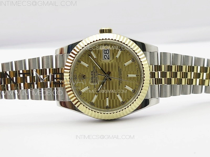 DateJust 41 126334 SS YG GMF 1:1 Best Edition Gold Fluted Dial on SS YG Jubilee Bracelet