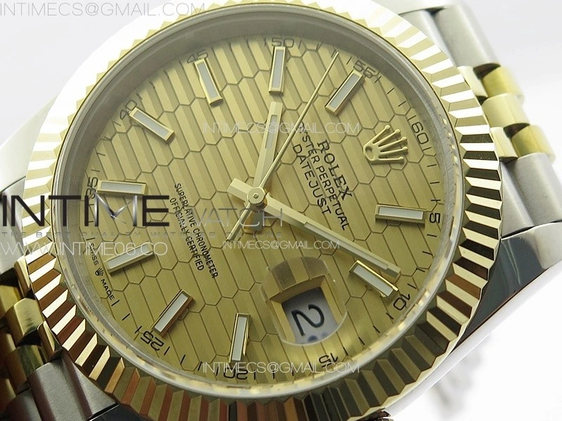 DateJust 41 126334 SS YG GMF 1:1 Best Edition Gold Fluted Dial on SS YG Jubilee Bracelet
