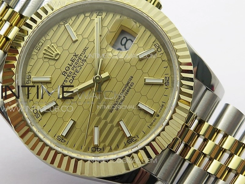 DateJust 41 126334 SS YG GMF 1:1 Best Edition Gold Fluted Dial on SS YG Jubilee Bracelet