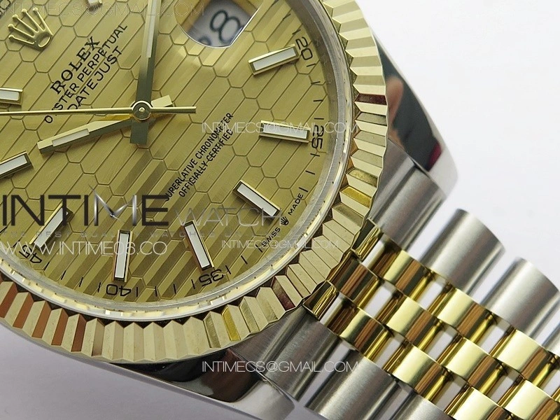 DateJust 41 126334 SS YG GMF 1:1 Best Edition Gold Fluted Dial on SS YG Jubilee Bracelet