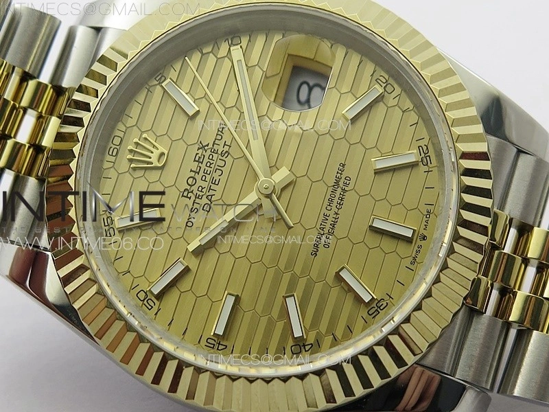 DateJust 41 126334 SS YG GMF 1:1 Best Edition Gold Fluted Dial on SS YG Jubilee Bracelet