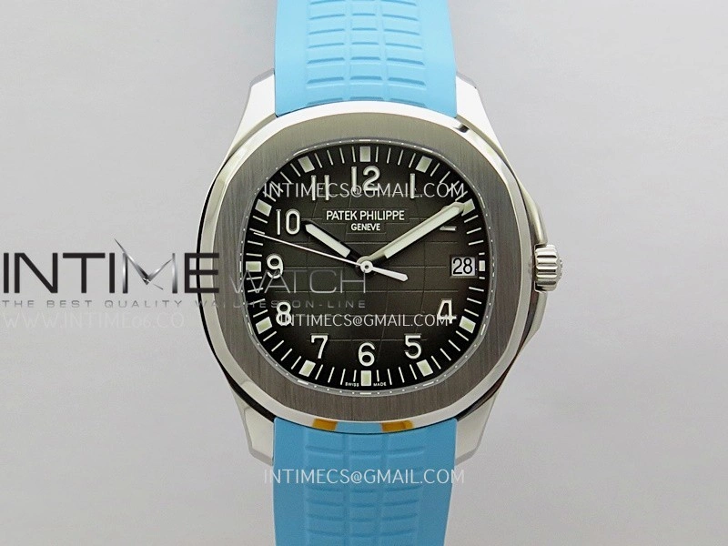 Aquanaut 5167 SS DDF 1:1 Best Edition Black Dial On Blue Rubber Strap Super Clone DD324