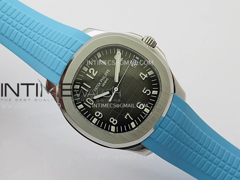 Aquanaut 5167 SS DDF 1:1 Best Edition Black Dial On Blue Rubber Strap Super Clone DD324