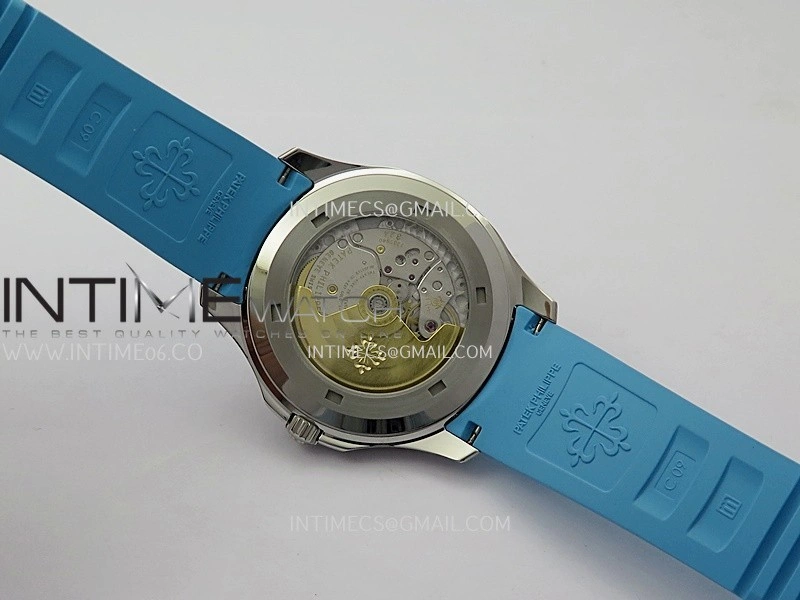 Aquanaut 5167 SS DDF 1:1 Best Edition Black Dial On Blue Rubber Strap Super Clone DD324