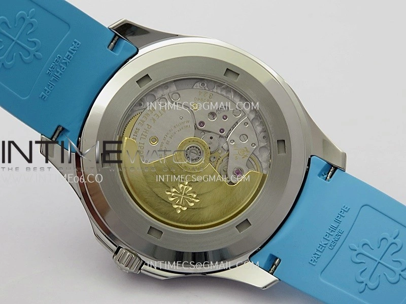 Aquanaut 5167 SS DDF 1:1 Best Edition Black Dial On Blue Rubber Strap Super Clone DD324