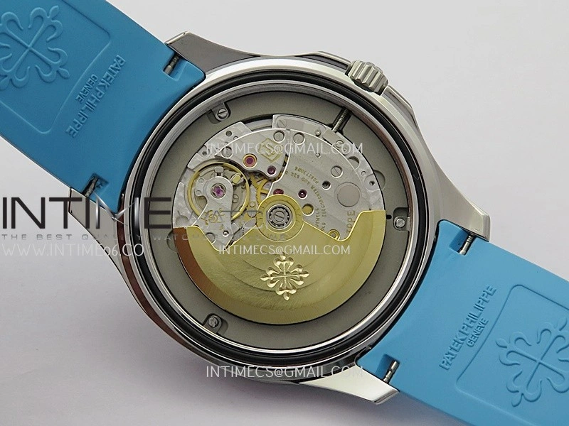 Aquanaut 5167 SS DDF 1:1 Best Edition Black Dial On Blue Rubber Strap Super Clone DD324