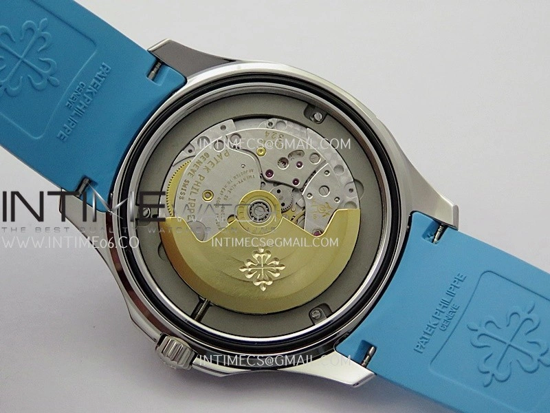 Aquanaut 5167 SS DDF 1:1 Best Edition Black Dial On Blue Rubber Strap Super Clone DD324